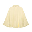 Style Women's Fashion Casual Loose Shirt with Long Wide Sleeves and Turn-Down Collar - V.I.P Digital Presence