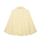 Style Women's Fashion Casual Loose Shirt with Long Wide Sleeves and Turn-Down Collar - V.I.P Digital Presence