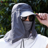 Sun Caps Flap Hats 360 degree Solar UV Protection Sun Hat Summer Men Women Sun Visor Cap Folding Removable Neck Face Mask Head - V.I.P Digital Presence