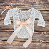 Newborn Baby Photography Props Clothes Bodysuits Cute Lovely Lace Bow Toddler Baby Photo Clothing+Hair Band 2Pcs Set Costumes - V.I.P Digital Presence