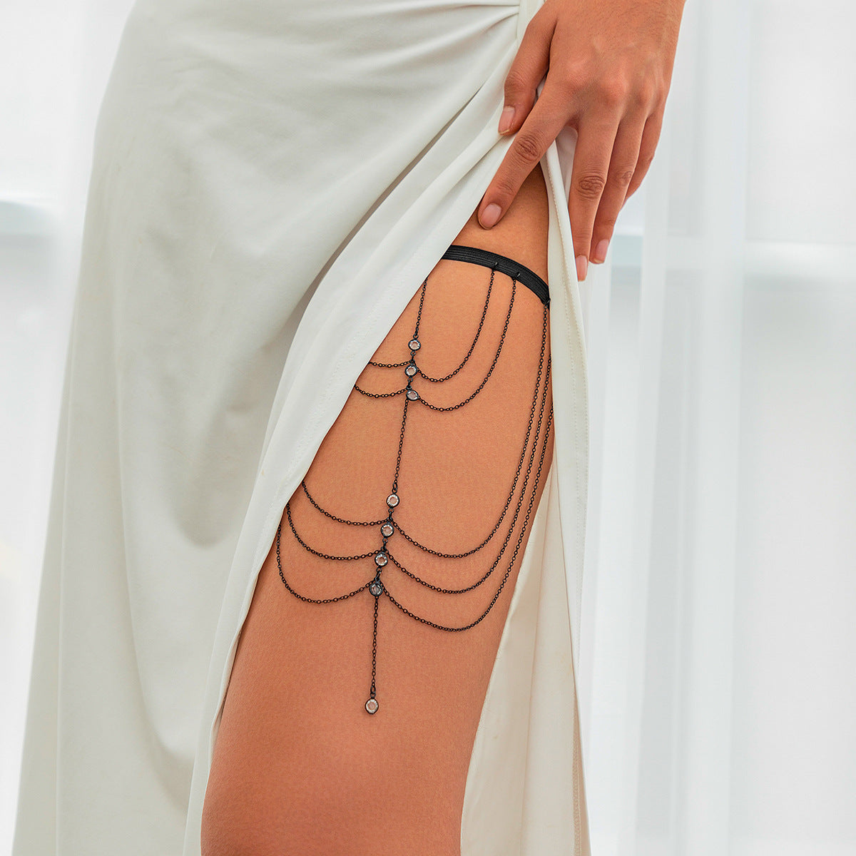 Pure desire butterfly tassel leg chain female sweet cool multi-layer chain star shaped leg ring sexy thigh chain - V.I.P Digital Presence