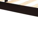 Platform Bed Frame with Headboard, Wood Slat Support  No Box Spring Needed  Queen Espresso
