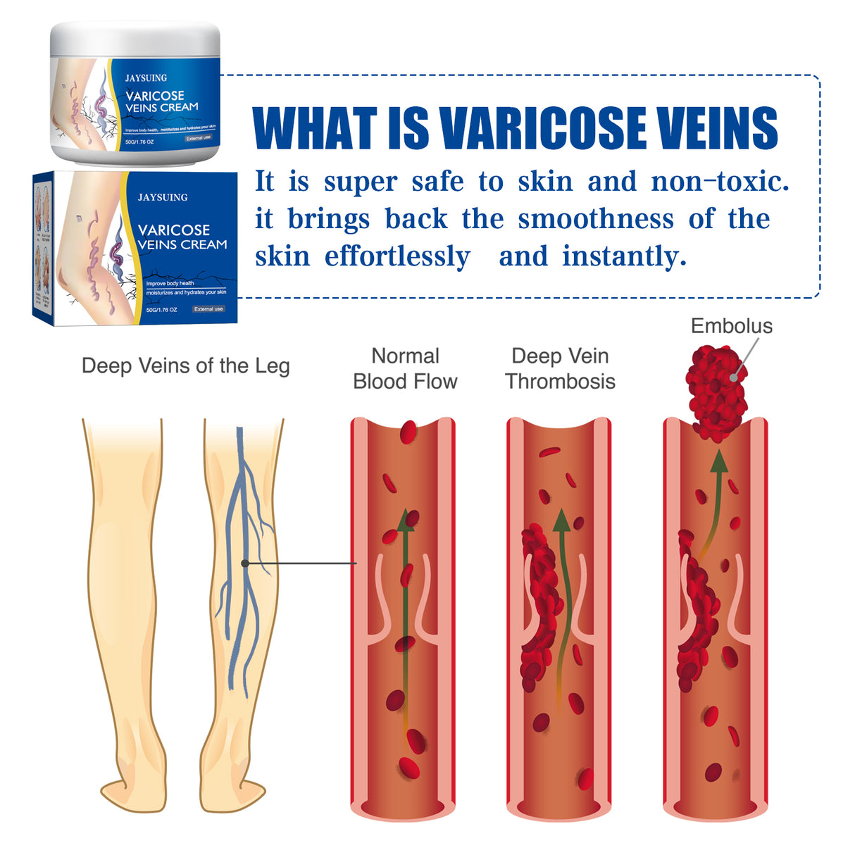 Leg Repair Cream Gently Massages Legs Soothing Body Care Leg Relief Topical Lotion - V.I.P Digital Presence
