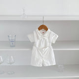 Summer baby hoodie tie suspender shorts two-piece set for gentlemen's one month and one year old dress suspender pants - V.I.P Digital Presence