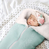 Baby Sleeping Bag Newborn Winter Warm Infant Button Knit Swaddle Wrap Swaddling Stroller  Toddler Blanket Envelope Sleepsacks - V.I.P Digital Presence