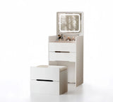 3 in 1 Vanity Desk with Plip Top Mirror,Small Make Up Vanity Set with Visible Glass Desktop,Compact Makeup Vanity with 3 Drawers - V.I.P Digital Presence