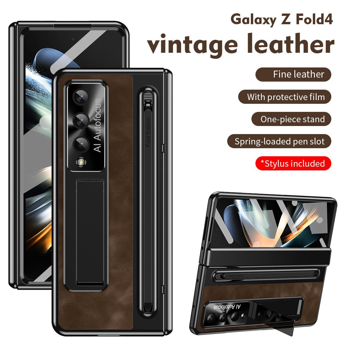Suitable for Samsung zfold 5 phone case FOLD4 folding official pen slot case film integrated all inclusive anti fall protective case - V.I.P Digital Presence