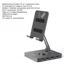 4K/60Hz Gigabit Ethernet Port USB 3.0 Splitter Hub Converter Flat Panel Rotary Stand Type-c Docking Station