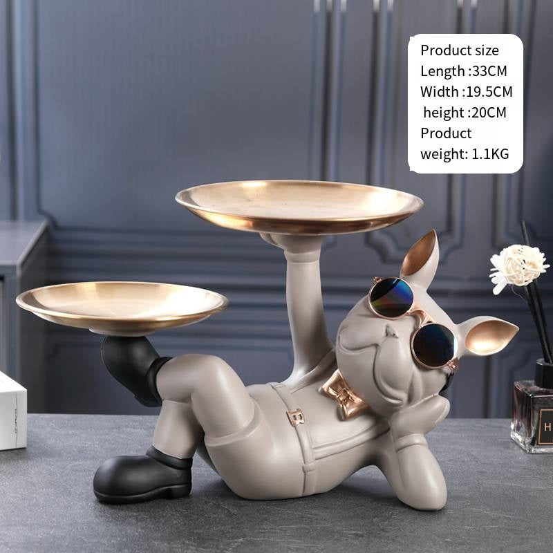 Creative Wealth Dog Ornament Entrance Key Storage Tray Desktop Candy Plate Home Decoration - V.I.P Digital Presence