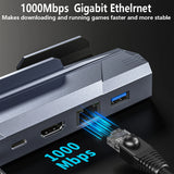 Steam Deck Dock 6 in 1 Steam Deck Rog Ally Docking Station Stand Accessories 3*USB 3.0 HDMI 4K@60Hz Gigabit Ethernet PD 100W Hub - V.I.P Digital Presence