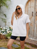Half Zip Short Sleeve Hooded Top - V.I.P Digital Presence