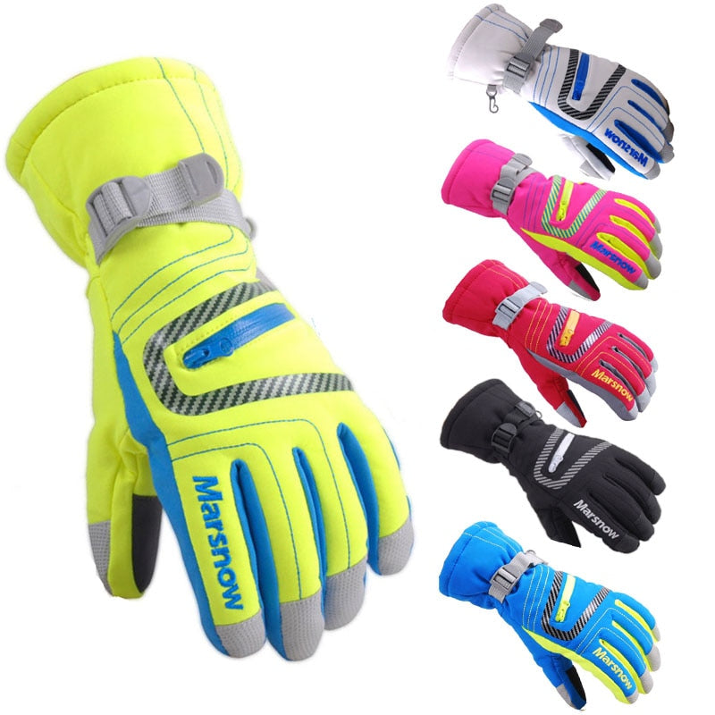 Guantes de esquí y snowboard cálidos de invierno para hombres, mujeres y niños, mitones de nieve impermeables, transpirables, tallas S/M/L/XL