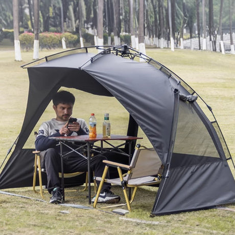 Outdoor 3-4 person one-touch quick-set tent, suitable for beach, fishing, family trips, picnics, parks, UV-resistant with sunsha - V.I.P Digital Presence
