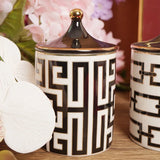 Gold Plated Stripe Ceramic Storage Jar Home Scented Candle Bottle Wedding Candy Gift Jar Cosmetic Jewelry Storage Bottle Decor - V.I.P Digital Presence