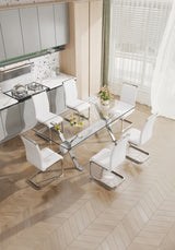 Dining table Modern tempered glass dining table 79 ''x39''x30 '' 1105 - V.I.P Digital Presence