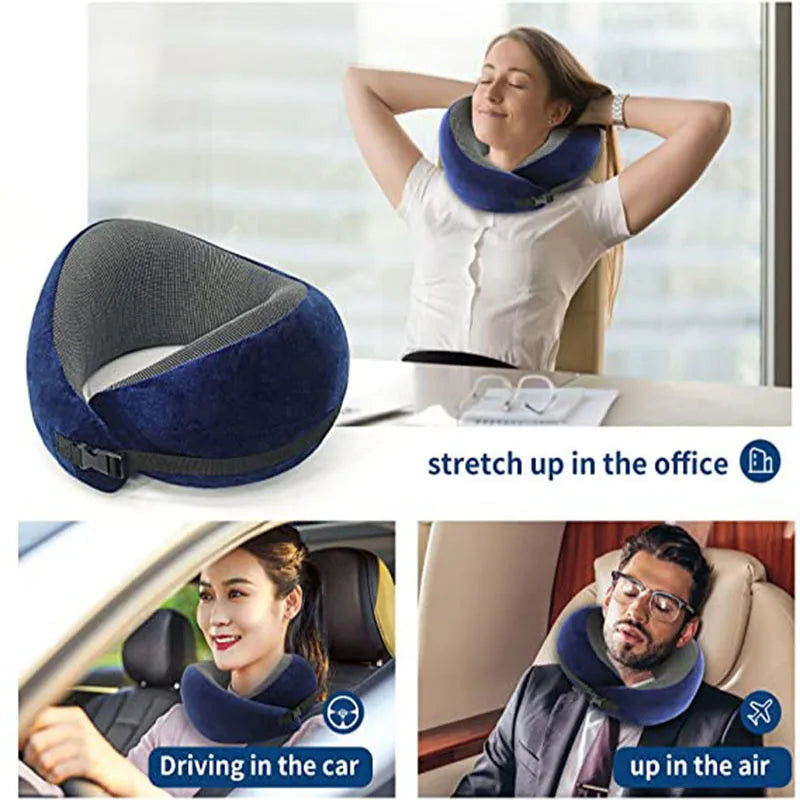 Memory Foam Neck Pillow Cervical Vertebra Travel Portable Noon Break Aircraft U Type Of Pillow Sleep Camping Pillow Carry Bag - V.I.P Digital Presence