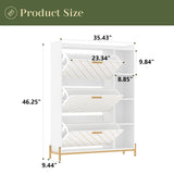 Shoe Cabinet with 3 Flip Drawers & Open Shelves, Modern Entryway Shoe Storage Cabinet Slim, Narrow Hidden Shoe Rack for Heels - V.I.P Digital Presence