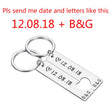 Personalized Heart Keychain Set  Engraved King Date and Name Love Keyring Gift for Couples Girlfriend Boyfriends Key Chain Rings - V.I.P Digital Presence