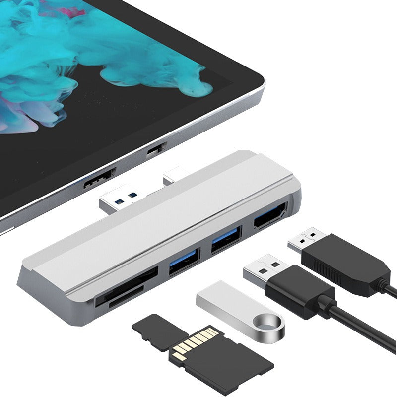 Suitable for Surface Pro 4/5/6 docking station USB to HDMI same screen card reader expansion hub - V.I.P Digital Presence