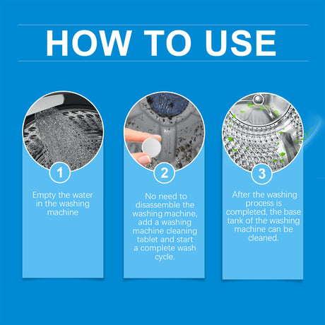 Washing Machine Decontamination Effervescent Tablets, Clean Odors Washing Machine Slot Depth Decontamination Cleaning Tablets - V.I.P Digital Presence