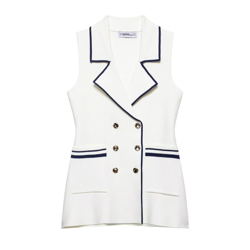 Summer New  Style Women's Fashion Temperament Sleeveless Trim Knit Tank Top - V.I.P Digital Presence