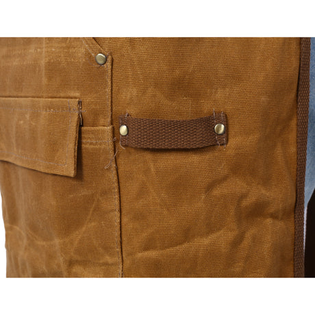 Long heavy-duty waxed canvas tool apron, carpenter apron, carpenter waterproof 18 ounces, fully adjustable - V.I.P Digital Presence