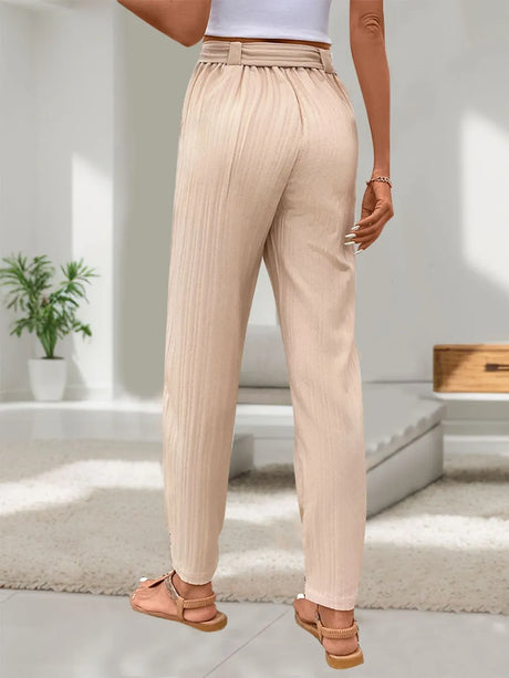 Tied High Waist Pants - V.I.P Digital Presence
