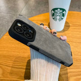 Funda de teléfono de cuero suave mate de lujo para iPhone 15, 14 Plus, 13, 12, 11 Pro Max, 7, 8Plus SE, protección de lente, cubierta de silicona a prueba de golpes 