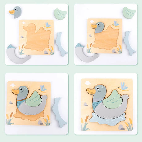 Wooden New Cartoon Animal Stereoscopic Plane Puzzle for Early Childhood Education Cognitive Puzzle Puzzle Toy - V.I.P Digital Presence