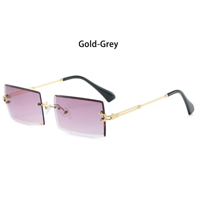 Trendy Men Women Summer Rimless Sunglasses Fashion Small Rectangle Sun Glasses Traveling Style UV400 Shades Eyewear - V.I.P Digital Presence