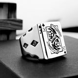 Retro titanium steel ring Death ring Poker card creative ring Unisex ring sickle ring - V.I.P Digital Presence