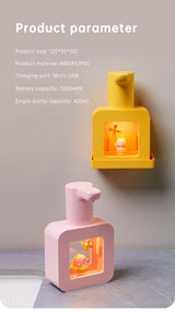 Cute Cat Rechargeable Touchless Automatic Soap Dispenser 400ml Kids foam Soap Dispenser with Night Light - V.I.P Digital Presence