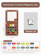 Mini watercolor paint box and small notebook Mingke 8-color wooden box mini drawing board solid watercolor painting - V.I.P Digital Presence