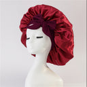 Elastic ribbon bow color Ding round hat solid color night cap wide-brimmed beauty hairdressing head scarf hat - V.I.P Digital Presence