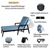 3PC Outdoor Aluminum Patio Furniture Chaise Lounge Set 2 Chaise & 1 End Table - V.I.P Digital Presence