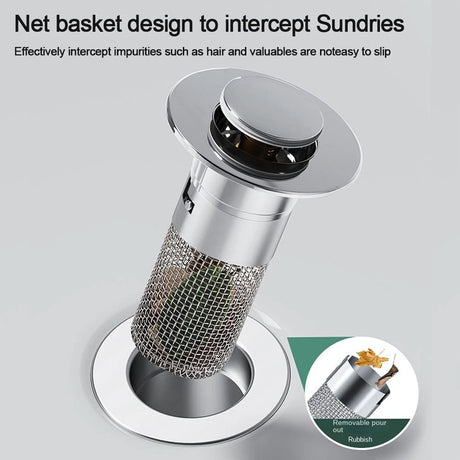 Kitchen Sink Drain Stainless steel  Strainer Sink Stopper Bath Plug Pop-Up Bounce Core Basin Drain Filter Hair Catcher Universal - V.I.P Digital Presence