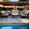 5PC Outdoor Aluminum Patio Furniture Modern Chat Sofa Conversation Set - V.I.P Digital Presence