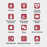 M3 Plus Color IPS Screen Smart Sport Fitness Bracelet IP68 Waterproof Blood Pressure Oxygen Activity Tracker For Men Women - V.I.P Digital Presence