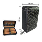 Carved version cigar box portable cedar wood cigar moisturizing box cowhide cigar box storage box Gaoxiba - V.I.P Digital Presence
