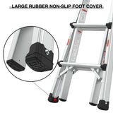Aluminum Multi-Position Ladder with Wheels, 300 lbs Weight Rating, 22 FT - V.I.P Digital Presence