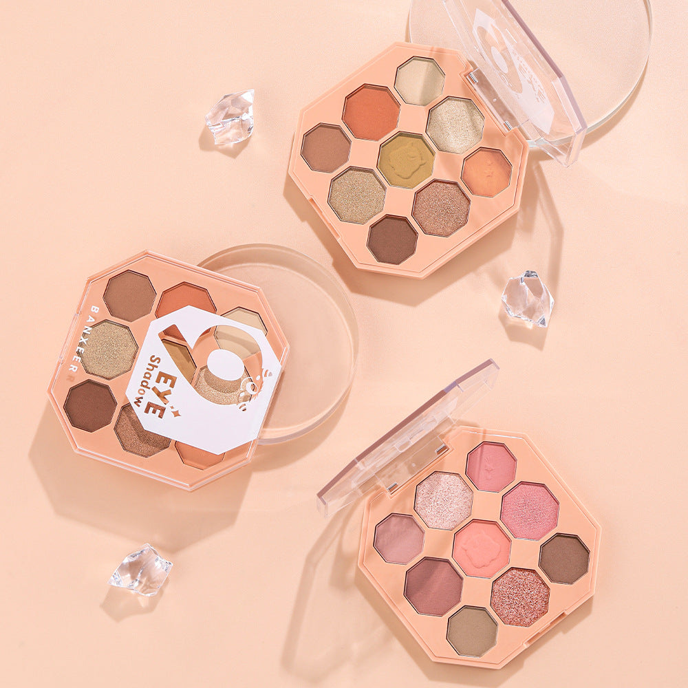 BANXEER Colored Star Shining Beast Nine Color Eye Shadow Disk Lasting Shining Clear Fine Non Flying Powder BM10 - V.I.P Digital Presence