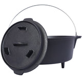 ast iron Dutch oven with lid, outdoor camping deep pot, used for camping, cooking, barbecue and leg rest,  12 Quart - V.I.P Digital Presence