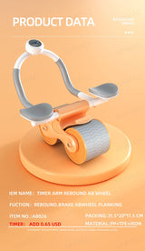 New Design Indoor Home Exercise Flat Elbow Supporter 2 Wheel Ab Trainer Automatic Rebound Abdominal Wheel Roller - V.I.P Digital Presence