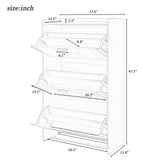 U-Can Shoe Storage Cabinet for Entryway with 3 Flip Drawers, Modern Shoe Organizer Cabinet, Free Standing Shoe Rack Black - V.I.P Digital Presence