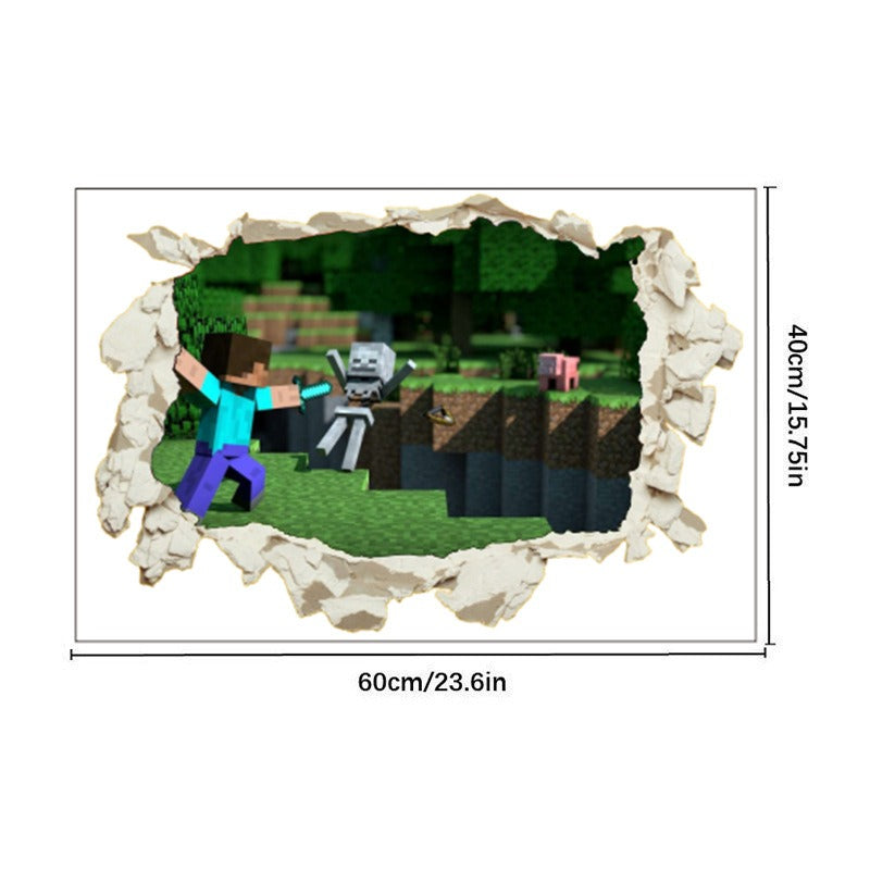 Minecraft run away My World Wall Stickers Living Room Children's Room Removable Decorative PVC Stickers - V.I.P Digital Presence