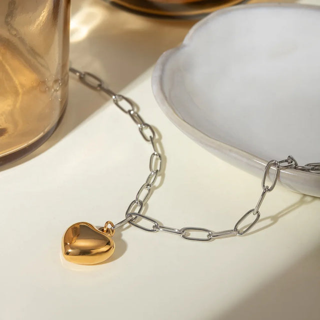 Stainless Steel Heart Pendant Necklace - V.I.P Digital Presence