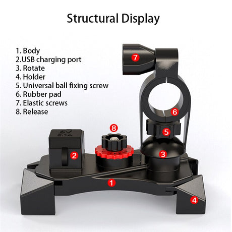 Motorcycle Handlebar Bike Mobile Cell Phone Mount Holder Support Bicycle Phone Stand For 4-6.5 inches For Samsung Huawe Xiaomi - V.I.P Digital Presence