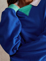 Contrast Dropped Shoulder Long Sleeve Sweatshirt - V.I.P Digital Presence