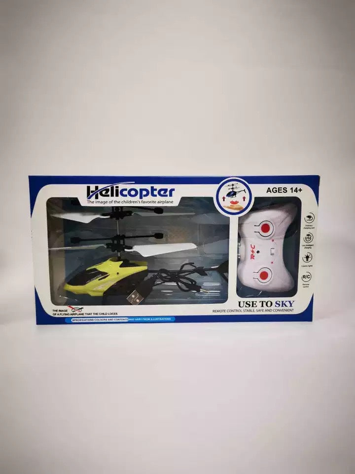 Remote controlled aircraft induction suspended two-way helicopter, drop resistant and playable, rechargeable flying stall toy with lights
