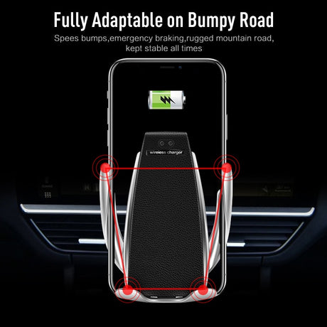 Automatic Clamping Wireless Car Charger Air Vent Phone Holder 360 Degree Rotation USB Charging Mount Bracket - V.I.P Digital Presence